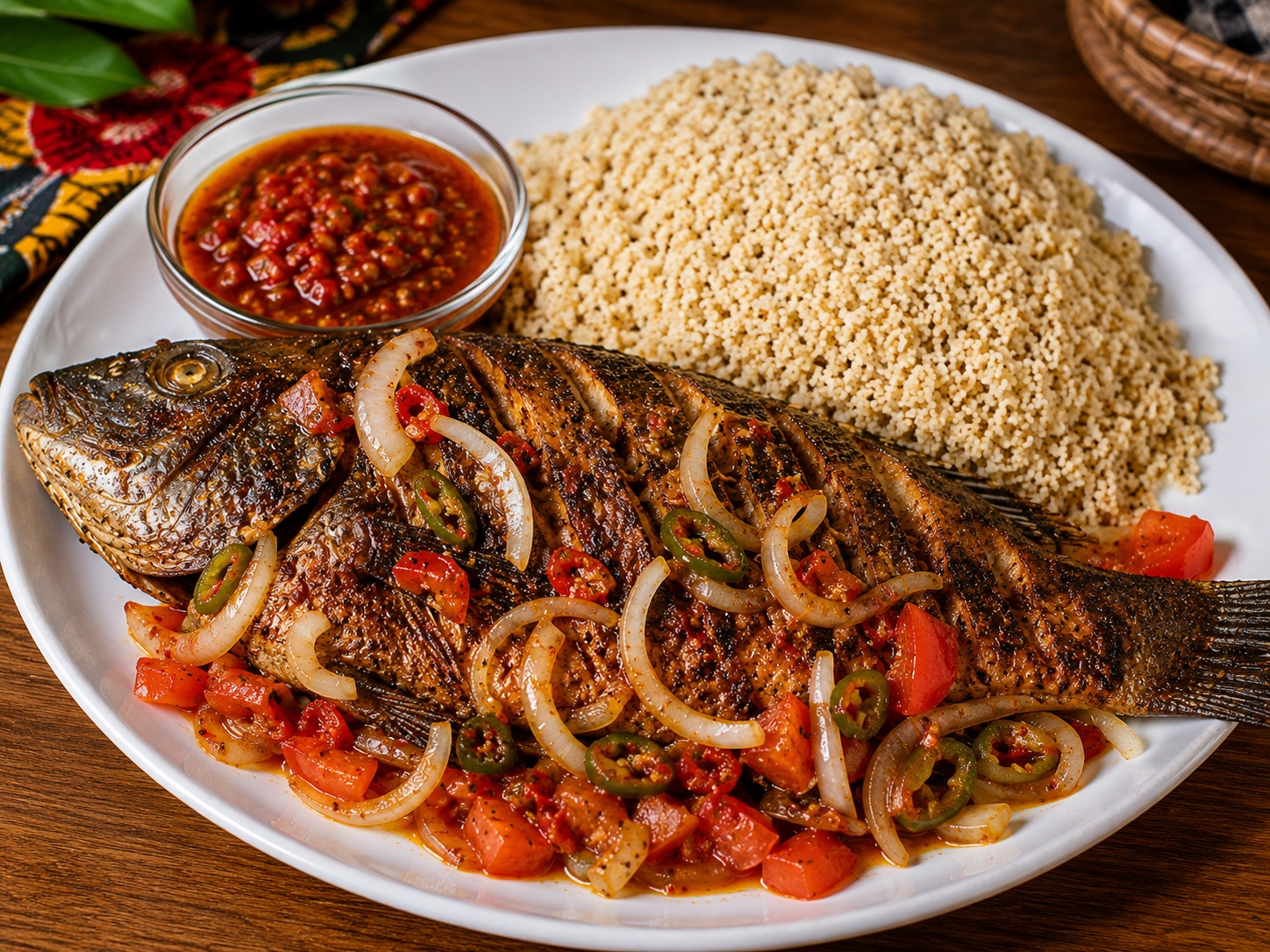 Poisson braisé attiéké