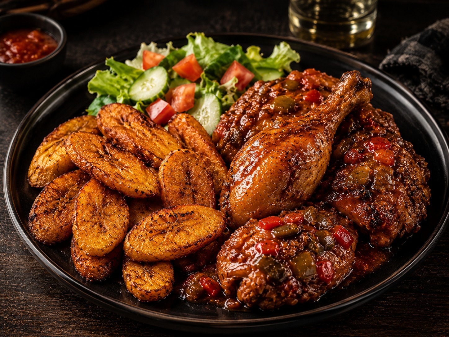 Poulet braisé & alloco